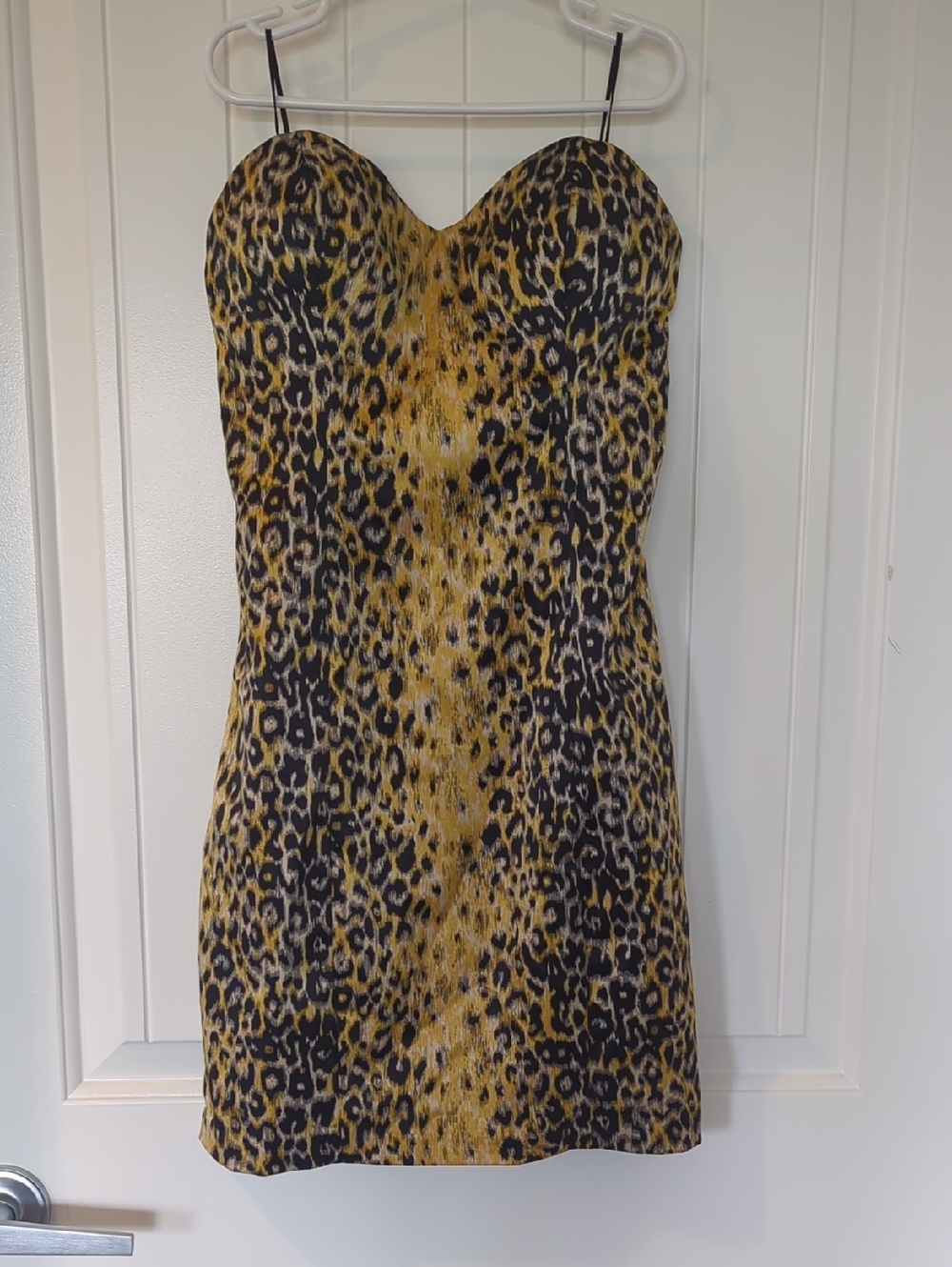 Guess Strapless Leopard Print Mini Dress